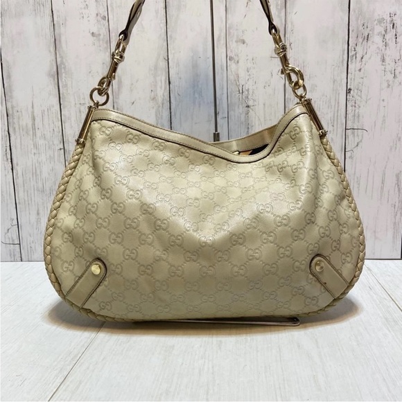 Gucci Gold-Tone Beige Shoulder Bag - Picture 7 of 16
